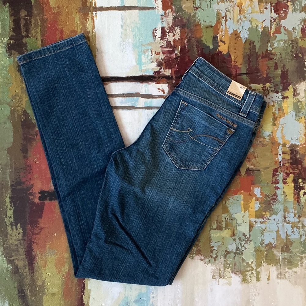 DKNY - Distressed Straight Leg Denim